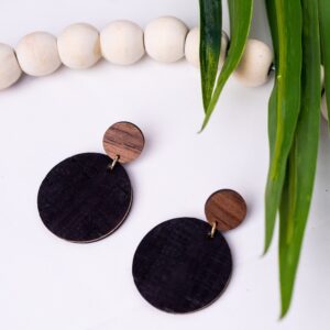 Black Large Circle with Wood