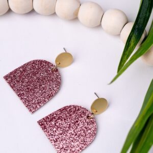 Pink Fine Glitter D-shape