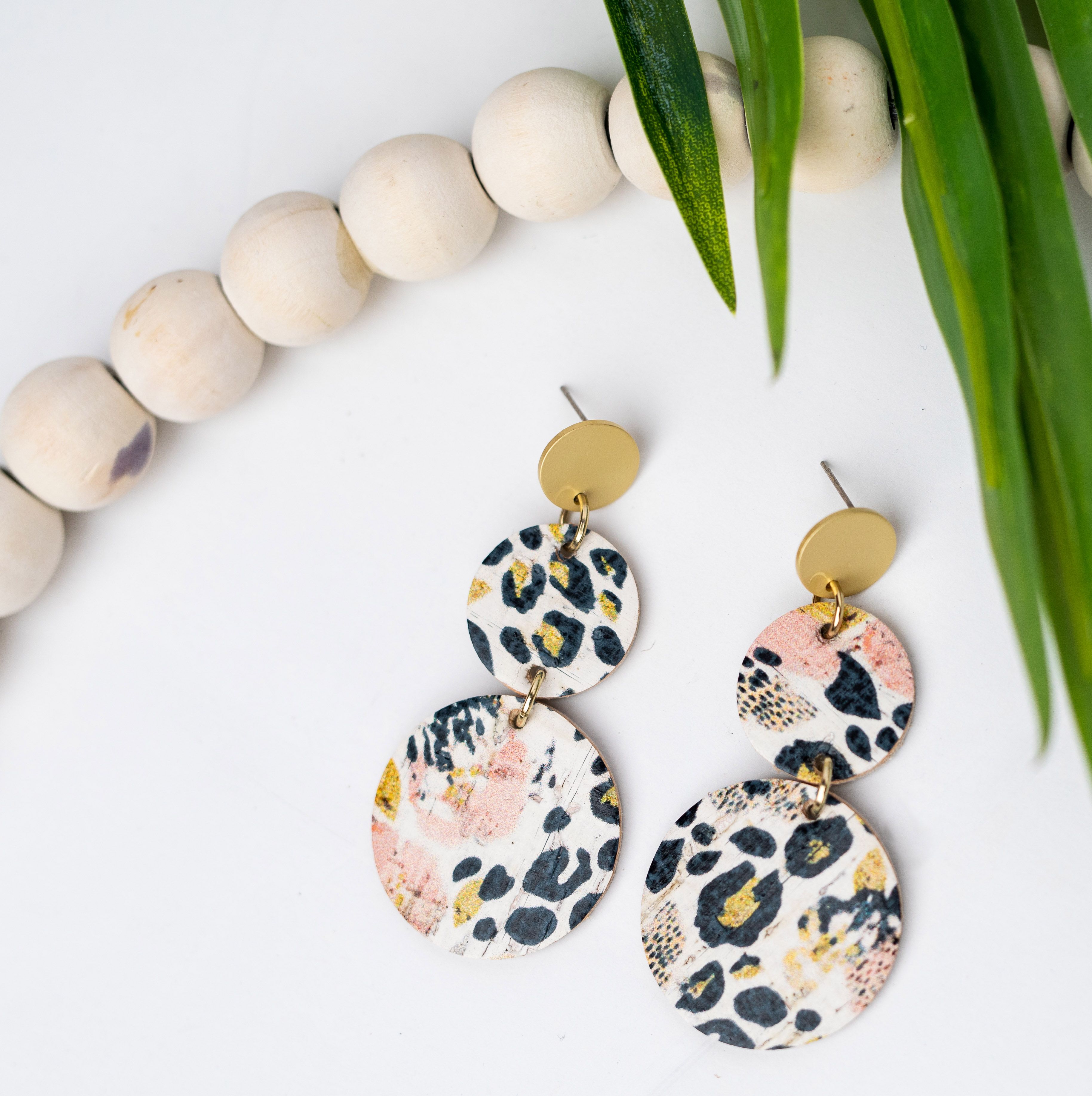 Pink Leopard Pansies Teardrop