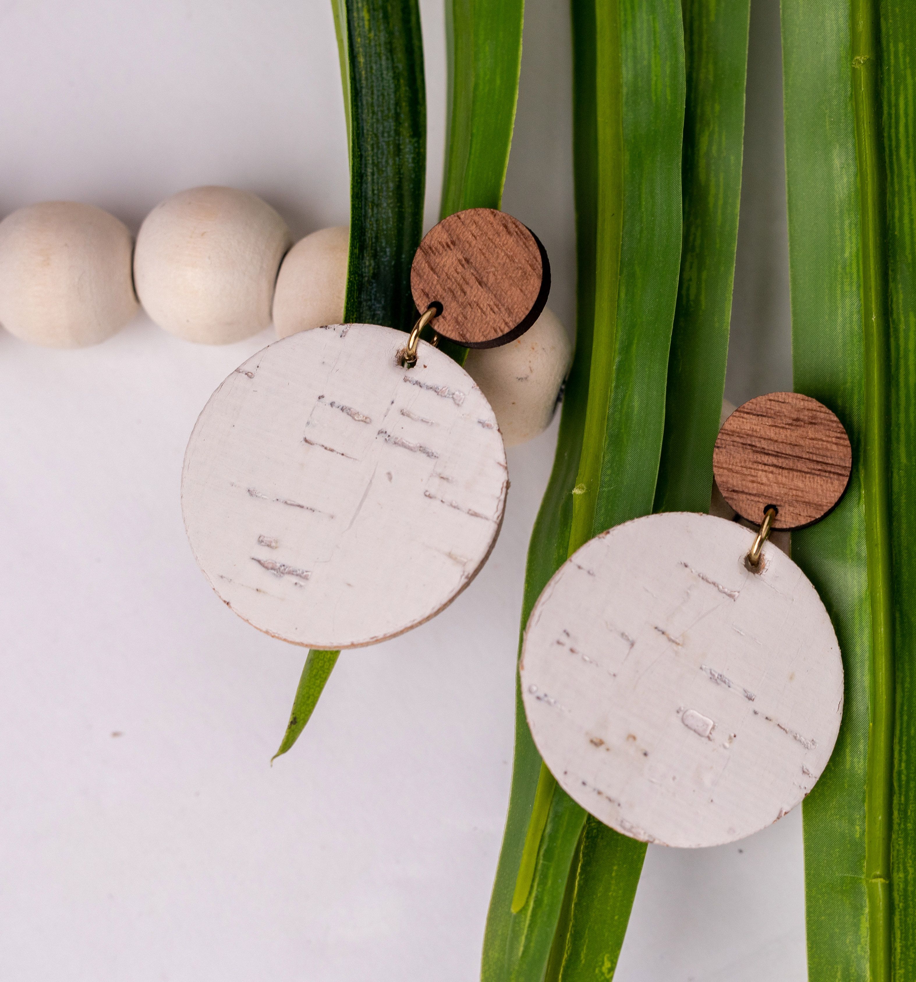 White Birch Large Circle with Wood