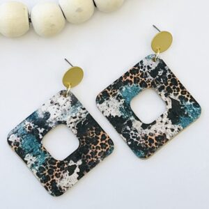 Turquoise & Brown Leopard Diamond