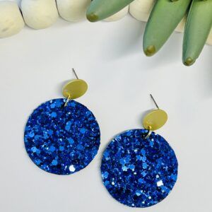 Blue Chunky Glitter Large Circle