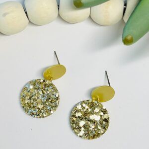 Gold Chunky Glitter Small Circle with Gold