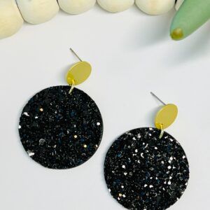 Gold Chunky Glitter Large Circle with Gold