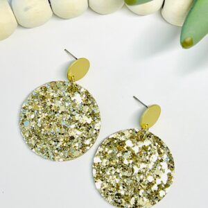 Gold Chunky Glitter Large Circle with Gold