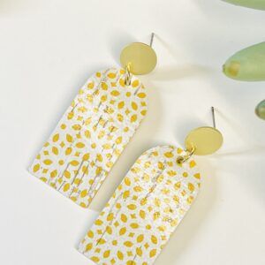 Yellow Abstract D shaped with Gold