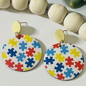 Autism Large Circle with Gold