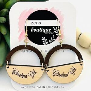 Carolina Girl Wood Dangle