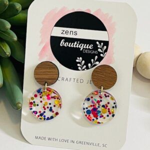 Confetti Acrylic Small Circle Wood