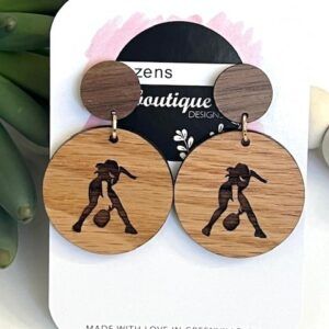 Pickleball Woman with Wood